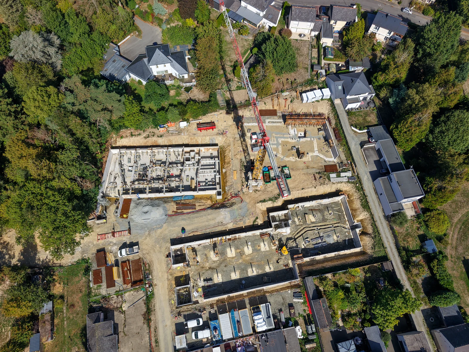 Chantier de construction photographié par drone